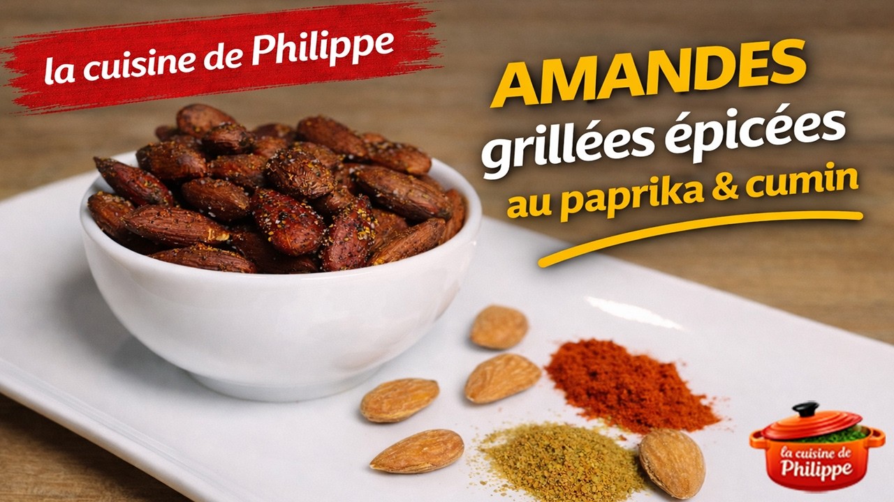Amandes grillées épicées au paprika et cumin 🔥 Recette apéro facile et rapide !