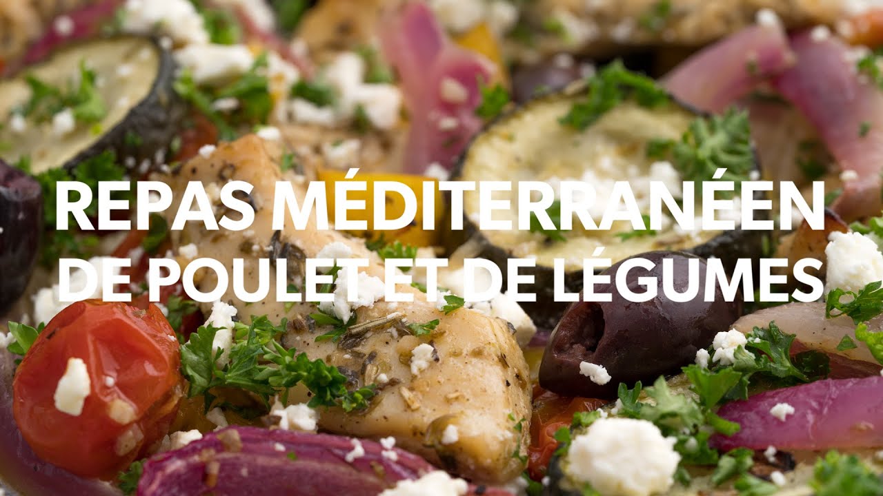 Repas méditerranéen de poulet et de légumes | recettes adaptées à l’arthrite