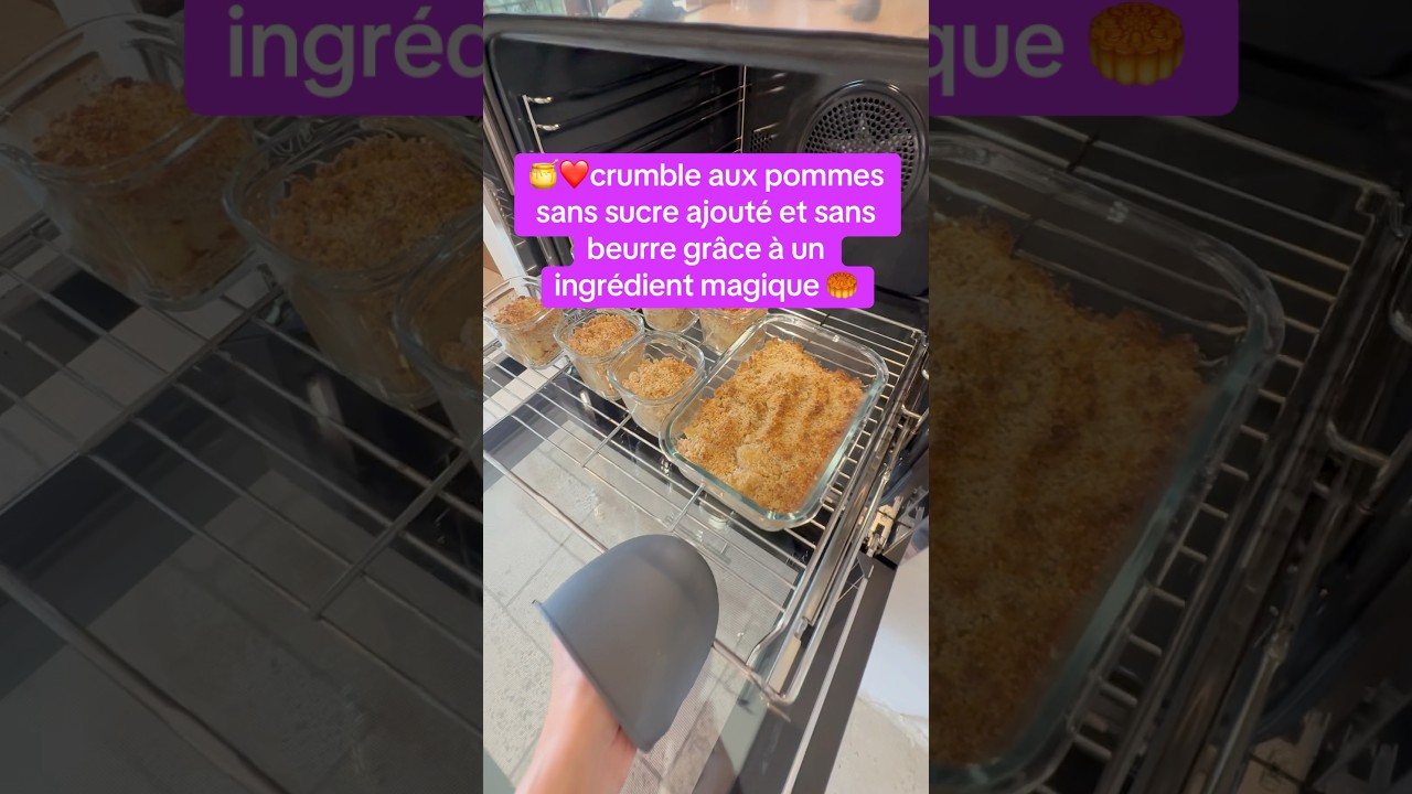 crumble aux pommes sans sucre ajouté et sans beurre grâce à un ingrédient magique. #sanssucreajouté